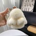thumbnail image 1 of TopLLC Handmades Soft Bunny PomPom Charmss Bunny Car Key Chain Pendant Key Ring, 1 of 7