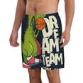 thumbnail image 2 of Kdxio Dinosaur Basketball Player Pattern Mens Casual Shorts - Drawstring Summer Beach Sports Shorts for Men, 2 of 9