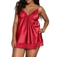 thumbnail image 1 of Gibobby Lencería de encaje Ropa de dormir sexy Tallas grandes Lencería Encaje Tentación Camisón Ropa interior(Rojo M), 1 of 3