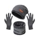 thumbnail image 3 of Conjunto de 3 piezas para mujer adulta con gorro acolchado de terciopelo suave, bufanda y guantes de pantalla táctil de color sólido, 3 of 6