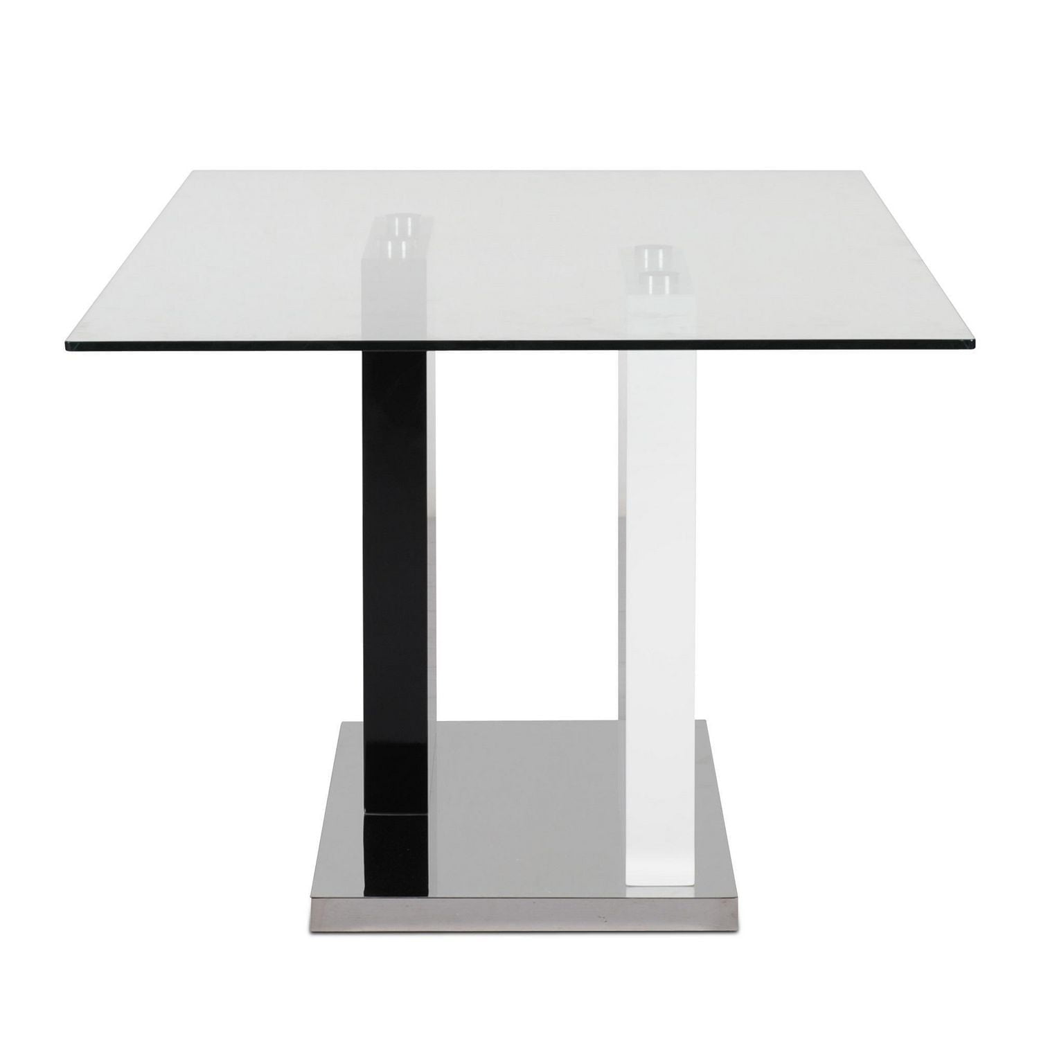 Topline Home Furnishings Black & White 7pc Glass Top Dining Set