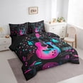 thumbnail image 3 of Castle Fairy Music Guitar 7-Piece Twin Bedding Sets,Pink Blue Bedding Comforter Set,Musical Notes Breathable Sheet Sets,Ultra Soft Melody Home Decor,Reversible, 3 of 8