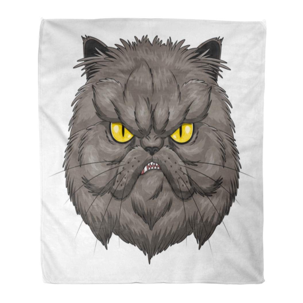 SIDONKU Gray Angry Persian Cat Face Cartoon Domestic Feline Funny Furry  Gloomy Mousepad Mouse Pad Mouse Mat 9x10 inch 