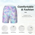 thumbnail image 5 of Balery Rainbow Scales Mens Swim Trunks Swim Shorts for Men Quick Dry Inseam Beach Shorts with Compression Liner Pocket-XX-Large, 5 of 9