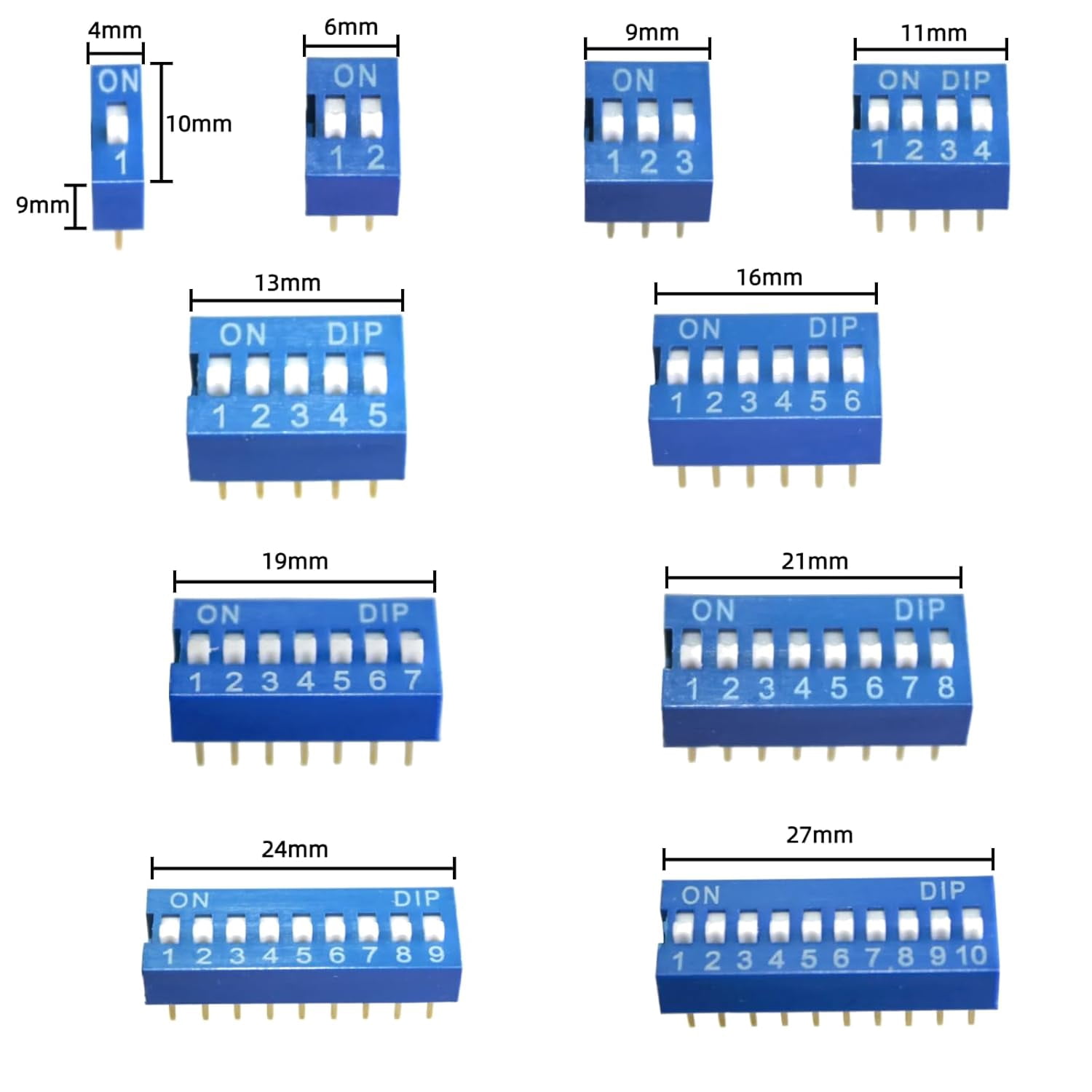 4110 value dual row blue toggle switch mixed kit 12345678910 positions 2.54mm can be installed switch type sliding switch breadboard switch for circuit breadboard