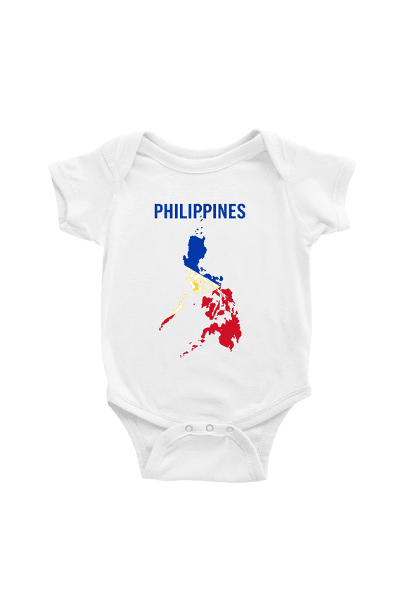 Philippines Map Flag Boy Girl Bodysuits (White, 6-12 Months)