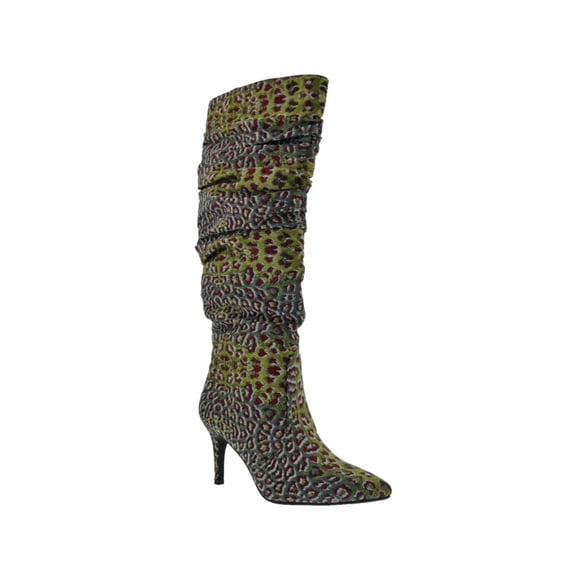Bellini Amp Mid High Heel Women Boot In Wine Multi Leopard