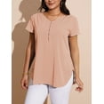 thumbnail image 6 of a.Jesdani Women’s Plus Size V-Neck Blouse Casual Flowy Flutter Sleeve Tops with Button for Curvy Women M-4X, 6 of 8