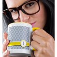 thumbnail image 2 of 3drose, Your Personal Name Initial Letter I - Monogrammed Grey Quatrefoil Pattern - Personalized Yellow Gray, 15oz Two-tone Yellow Mug, 2 of 6