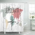 thumbnail image 1 of ABPHQTO World Wanderlust Vintage Map Compass Travel Pastel Cortina de ducha 152x180 cm ABPHQTO PKNMT60x72Shower-6157, 1 of 2