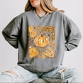 thumbnail image 4 of Fall Pumpkin Collage Glitter - Women's Lightweight Garment Dyed Sweatshirt, 4 of 11
