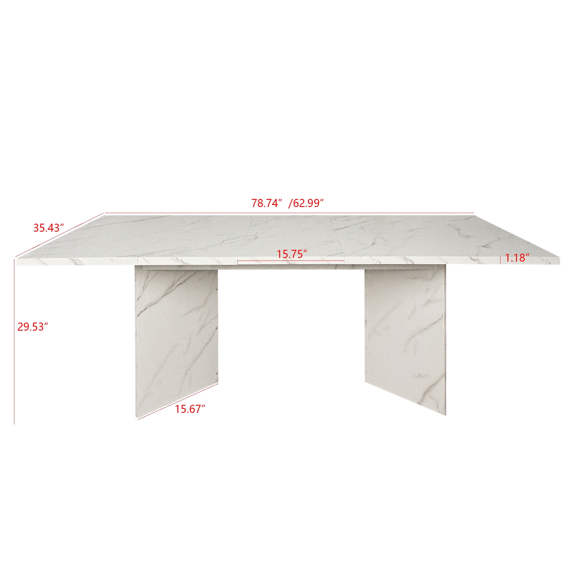 MAYEERTY Extendable Rectangular Dining Table for 6-10 People, Modern Kitchen Dinner Table with Silent Lockable Extension Rails, for Home, Apartment, Dining Room, Kitchen, Dinner Party