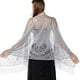 thumbnail image 4 of Chal de bufanda de encaje floral para mujer con borlas, envolturas de flecos de malla suave para vestidos de fiesta de noche de boda, 185*65 cm, 4 of 7