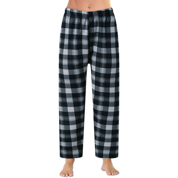 Labakihah pants for women Women Casual Plaid Pajama Pants Soft Pants Loose Homewear Sleepwear Pants White