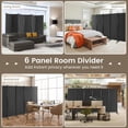 thumbnail image 6 of Spaco 5.7 Ft Tall Rolling Room Divider, 6 Panels Room Divider on Wheels, Folding Privacy Screen for Indoor as Home, Office, Living Room, Gray, 6 of 6