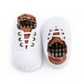 thumbnail image 6 of UTTOASFAY Toddler Shoes Newborn Baby Girl Boys Causal Shoes Anti-Slip Shoes Plaid Patchwork Sneakers Prewalker White 6-12 Months, 6 of 7