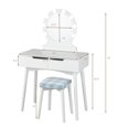 thumbnail image 2 of Costway Coiffeuse avec Miroir Éclairé et Interrupteur Tactile, 8 Ampoules Dimmables, Blanc, 2 of 10