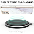 thumbnail image 2 of SaniMore for iPhone 14 6.1" 2022 Case with Wireless Charging Shockproof TPU Backplane Glitter Marble Pattern Fashion Design Anti-drop Anti-fingerprint Skin-feel Cover For iPhone 14, White, 2 of 5