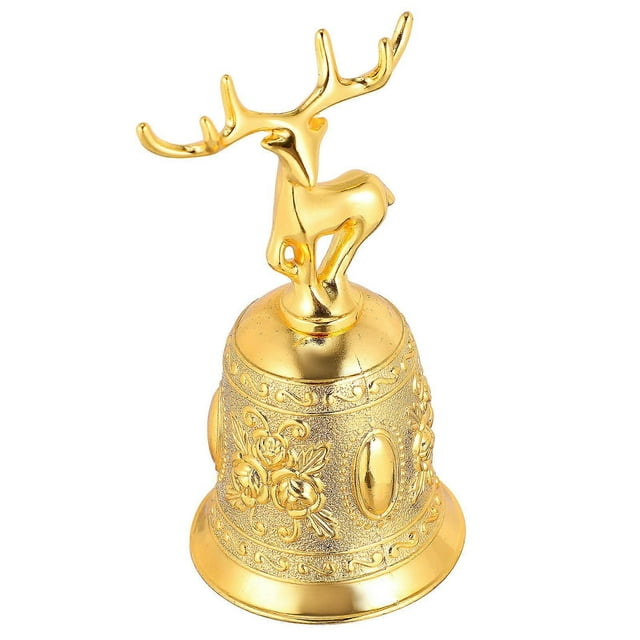Christmas Hand Bell Metal Hand Bell Toy for Party 1Pcs Golden Design