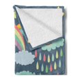 thumbnail image 2 of Rain Soft Flannel Fleece Throw Blanket, Nursery Theme Joyful Weather and Sky Concept Such as Rainbows Clouds and Stars, Cozy Plush for Indoor and Outdoor Use, 50" x 70", Multicolor, by Ambesonne, 2 of 5