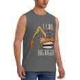 thumbnail image 2 of Bingfone I Like Big Digger Pattern Men's Tank Tops Workout Sleeveless Tee Shirts Running Beach Tanks for Men-Medium, 2 of 8
