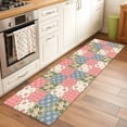 thumbnail image 2 of Japanese Style 2'x6' Runner Rugs for Hallway Kitchen Bedside Non Slip Washable, Colorful Patchwork Flowers Leaves Plaid Entryway Rug Runners with Rubber Backing, Long Carpet Runner for Laundry Room, 2 of 8