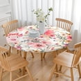 thumbnail image 3 of Pioneer Flower Floral Print Pattern Round Fitted Tablecloth with Elastic Edge,Dining Table Cover Waterproof,Outdoor Round Tablecloth for Camping,Dining,Indoor and Outdoor, 3 of 7