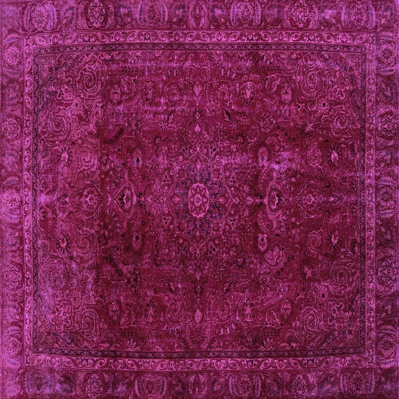 Ahgly Company Indoor Square Abstract Purple Modern Area Rugs, 6' Square