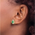 thumbnail image 3 of 14K Yellow Gold Pear Emerald And Diamond Halo Post Earrings (Width 8.4) (Length 11.4) - Jbsp, 3 of 5