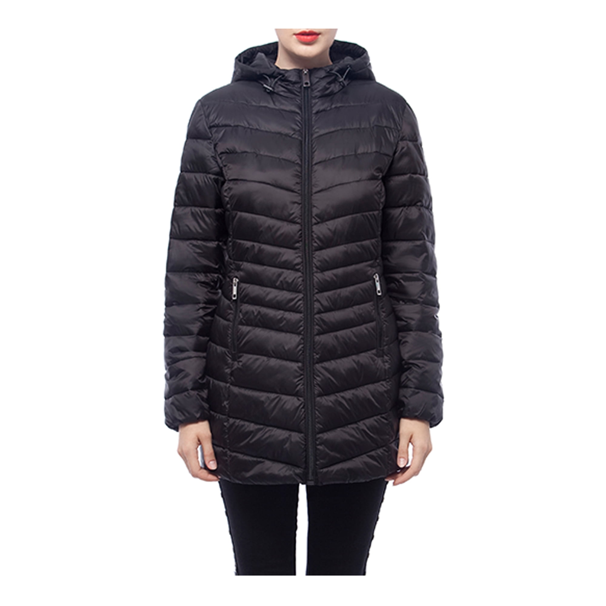Rokka&Rolla Women's Light Long Coat Packable Puffer Jacket