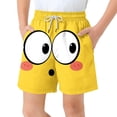 thumbnail image 1 of Pantalones cortos de bolsillo para niños con cordón elástico estampado casual traje de baño pantalones de cinco puntos, 1 of 8