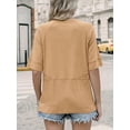 thumbnail image 4 of Women's Summer Tops Casual Crew Neck Blouse Batwing Basic Half Sleeve Loose Fit Cute Flowy Shirts, 4 of 6