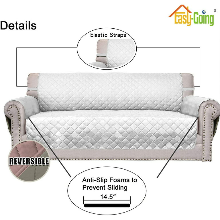 Easy-Going Recliner Sofa Slipcover Reversible Sofa Cover Water Resistant Couch  Cover Furniture Protector with Elastic Straps for
