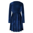 thumbnail image 5 of hotojiny Womens Velvet Cocktail Dress Elegant Cocktail Party Dresses Long Sleeve Comfy Soft Crewneck Flowy Dress, 5 of 7