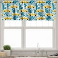 thumbnail image 3 of Ambesonne Urban Valance & Curtain, Autos Cartoon Traffic City, 55"x30", Pale Coffee and Azure Blue, 3 of 7