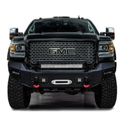 Vijay Front Bumper for 2015-2016-2017-2018-2019 GMC Sierra 2500HD/3500HD Textured Black Steel with Lights and D-rings