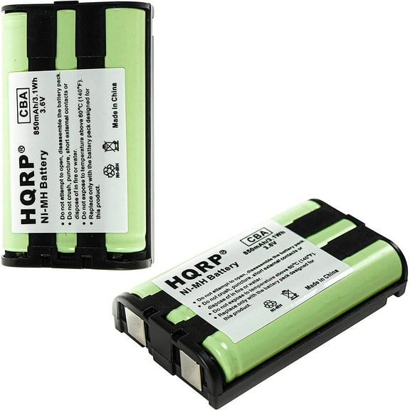 HQRP 2-Pack Telephone Battery for Panasonic KX-TG5632 KX-TG5633 KX-TG5634 KX-TG5651 KX-TG5652 KX-TG5653 Cordless Phone System