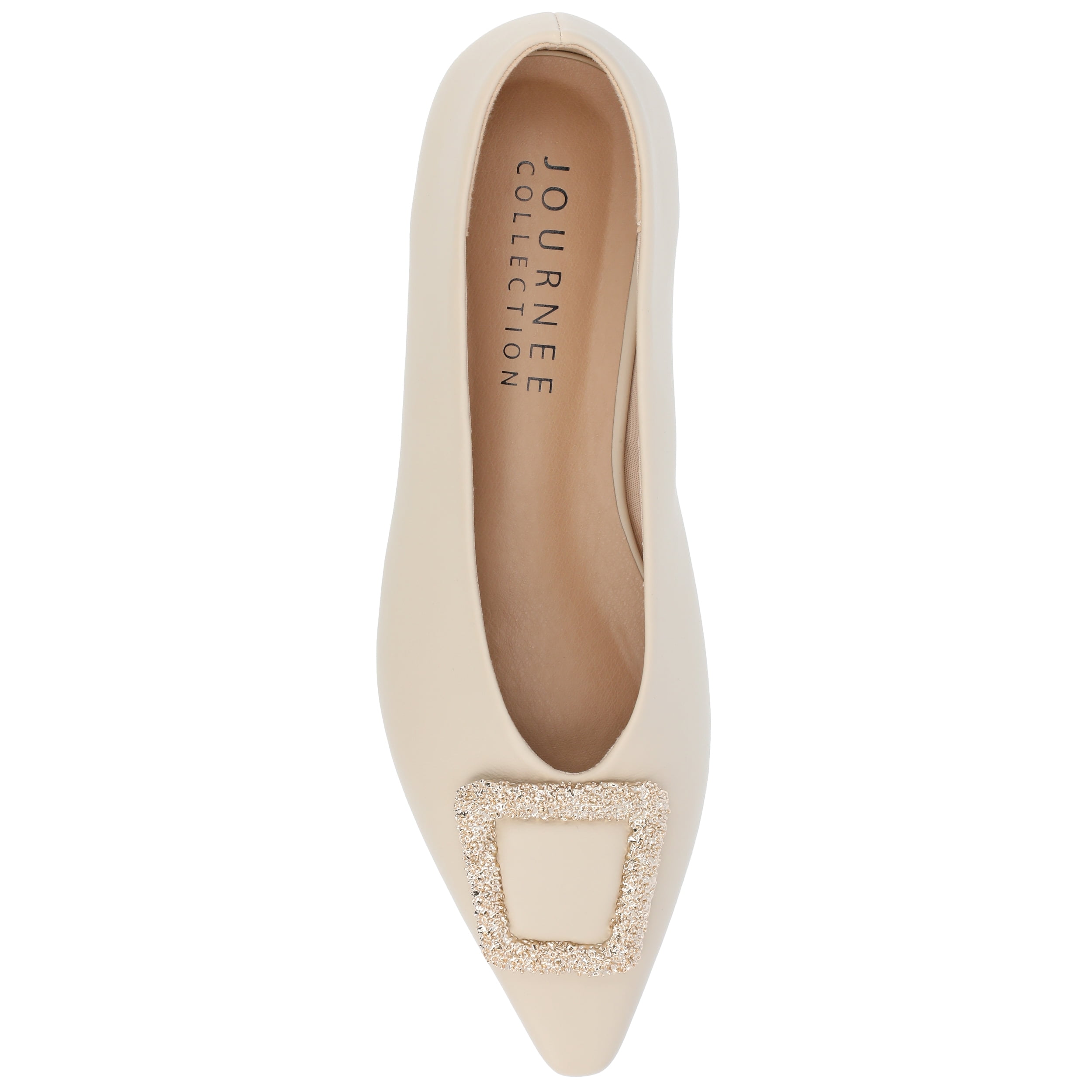 Journee Womens Elowen Slip On Slim Squared Off Pointed Toe Flats