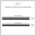 thumbnail image 5 of Exclusive Home Torch Double Curtain Rod and Finial Set, Gunmetal, 66"-120", 5 of 8