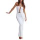 thumbnail image 1 of Trajes De Verano De 2 Piezas Conjunto de falda de 2 piezas para mujer Ahueca hacia fuera la falda superior sin mangas Elegante traje de vacaciones Ygjytge Blanco L para Mujer, 1 of 6