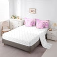 thumbnail image 3 of jejeloiu Y2K Patchwork 7 Pieces Full Size Bedding Sets For Girls,Cute Pattern Full Size Bed in a Bag,Pink Purple,Reversible, 3 of 7