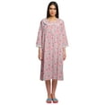 thumbnail image 1 of Moomaya Chemise de Nuit en Coton pour Femmes Imprimée Col Rond avec Patte de Boutonnage, 1 of 6