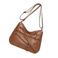 thumbnail image 3 of Bolso de hombro de moda, correa ajustable de gran capacidad, bolso de viaje, bolso de compras con cremallera, bolsillos múltiples, bolso de mano para , marrón Baoblaze Monedero de hombro, 3 of 8