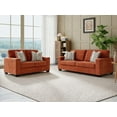 thumbnail image 3 of Roundhill Furniture Amoria 2-Piece Living Room Set, Sofa and Loveseat with Four Accent Pillows, Rust Terra Chenille Upholstery, 3 of 15
