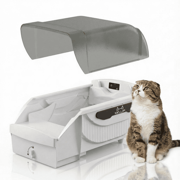 Automatic Litter Box, Open-Top Self Cleaning Litter Box for Multiple Cats, Large Space with Low Entry, Dual Safety Sensors, Quiet Operation, Compatible with Clumping Litter, Odor Control