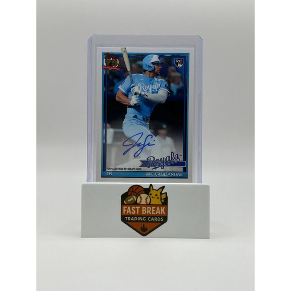 Collectible 2026 Topps 1991 Topps Baseball Autograph Card Jac Caglianone Kansas City Royals RC #91S2-JCA Kansas City Royals MLB Autographed Baseball Trading Card