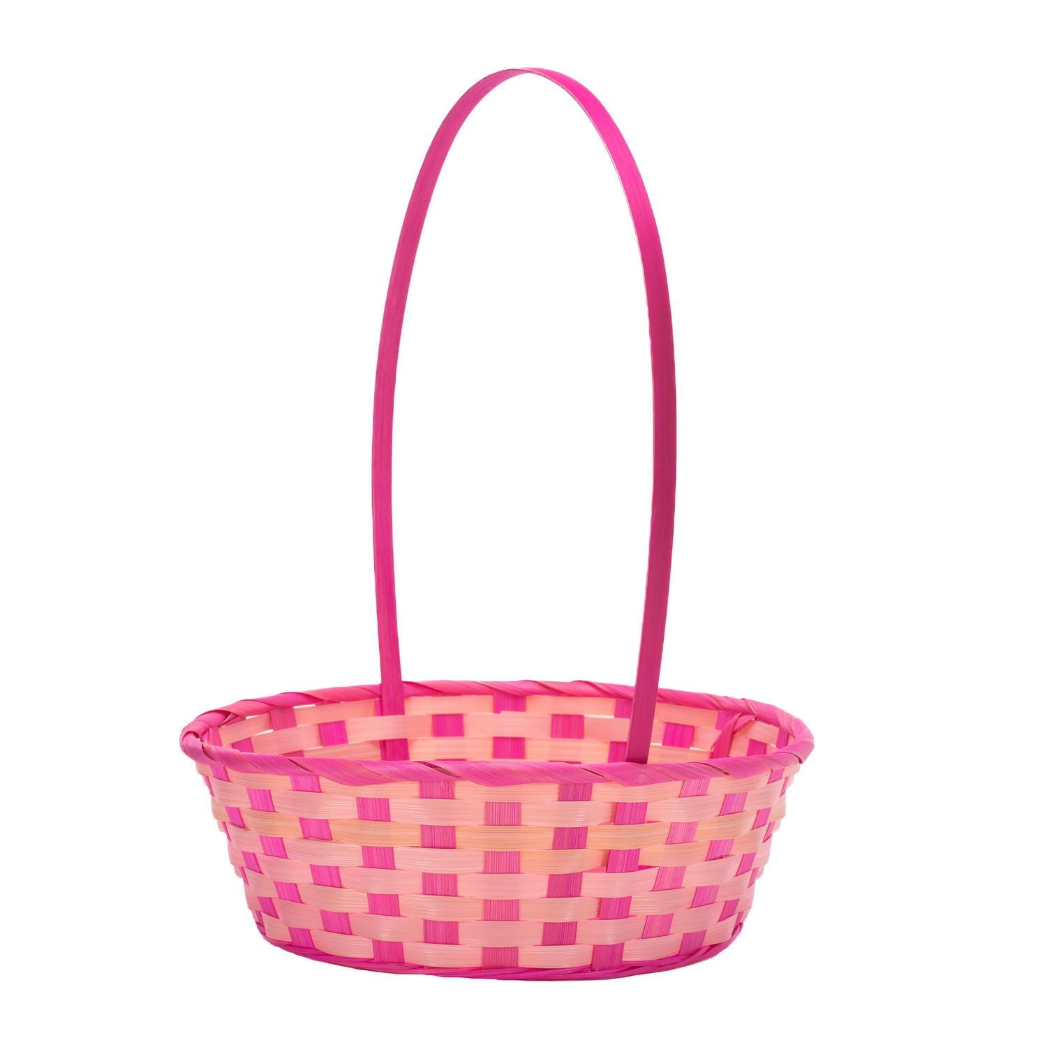 Way to Celebrate! Large Hot Pink/Pink Bamboo Basket