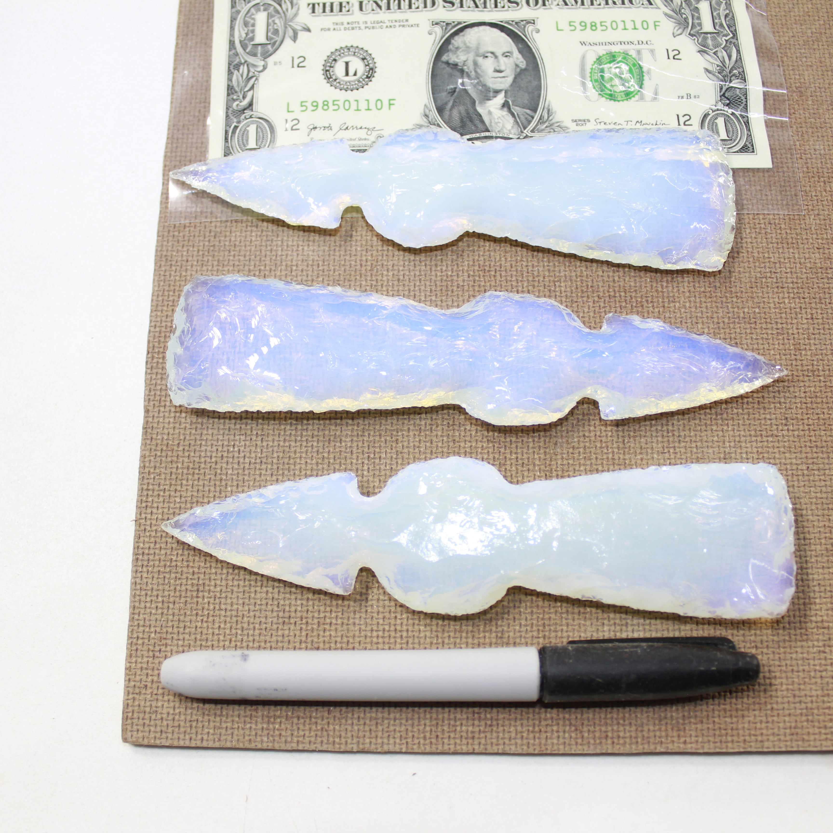 3 Opalite Ornamental Tomahawk Heads #3224 Ax Axe Hatchet
