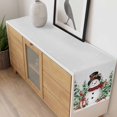 thumbnail image 4 of Grey Christmas Table Runner 48 Inches Long Farmhouse Dress Scarves, Snowman Xmas Trees Snowflake Birds Watercolor Dining Tablerunner for Coffee Table/Kitchen Island/Party Décor, 13" x 48", 4 of 8