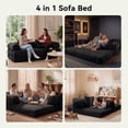 thumbnail image 5 of LazySunsets Sofa Bed Convertible Boneless Couch Corduroy Modular Couch Bed with Fixed-Shape Frame & Removable Armrests for Living Room, Bedroom Black, 5 of 7